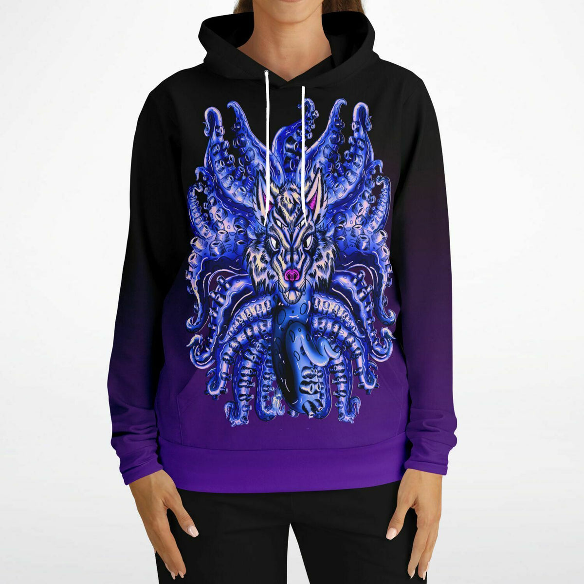 Deep Velvet Blue-Yellow Wolf Tulu Athletic Hoodie