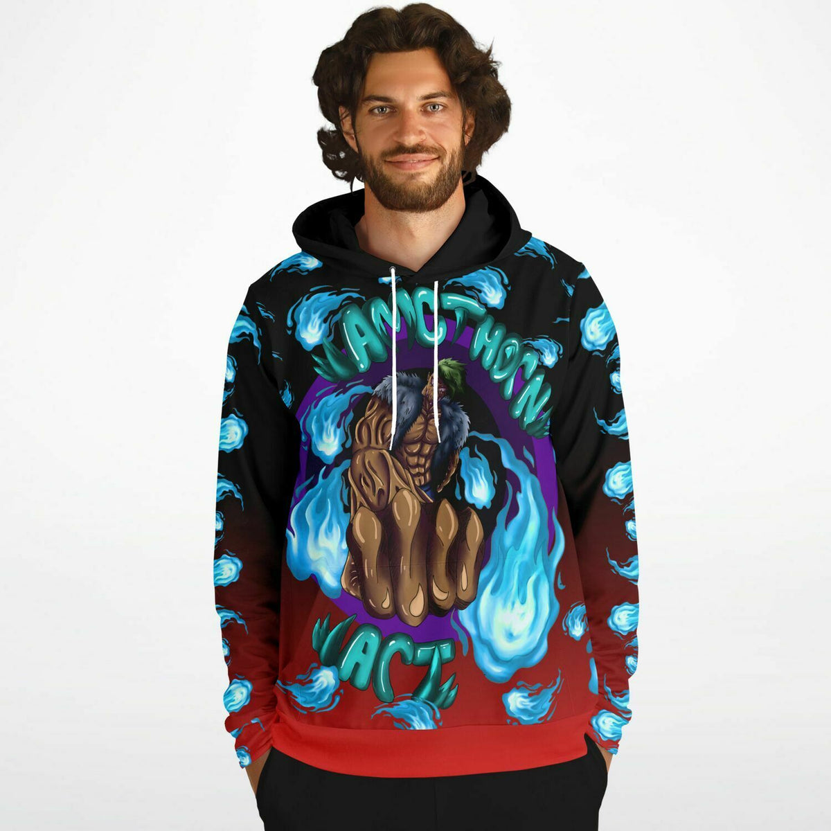 AMCThorn Art Flamesplosion Hoodie with Red Gradient