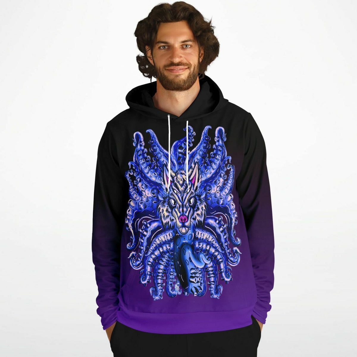 Deep Velvet Blue-Yellow Wolf Tulu Athletic Hoodie