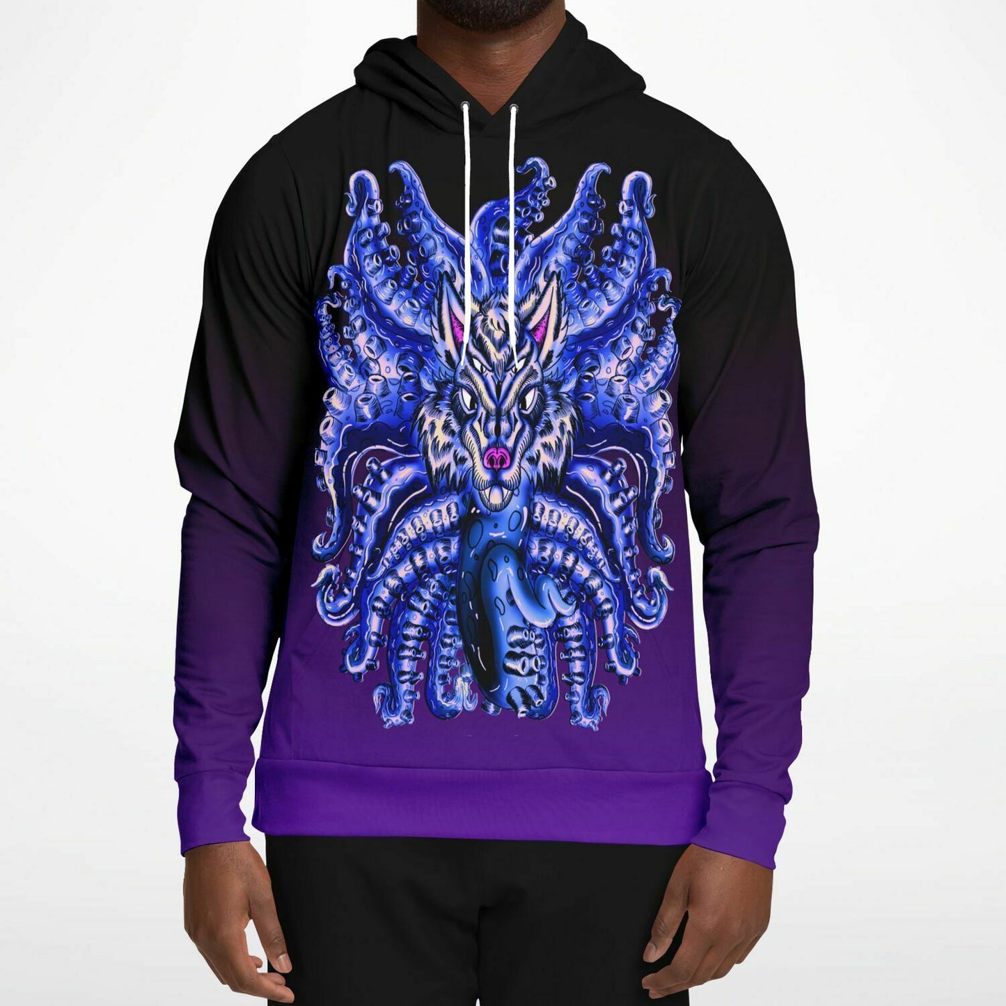 Deep Velvet Blue-Yellow Wolf Tulu Athletic Hoodie