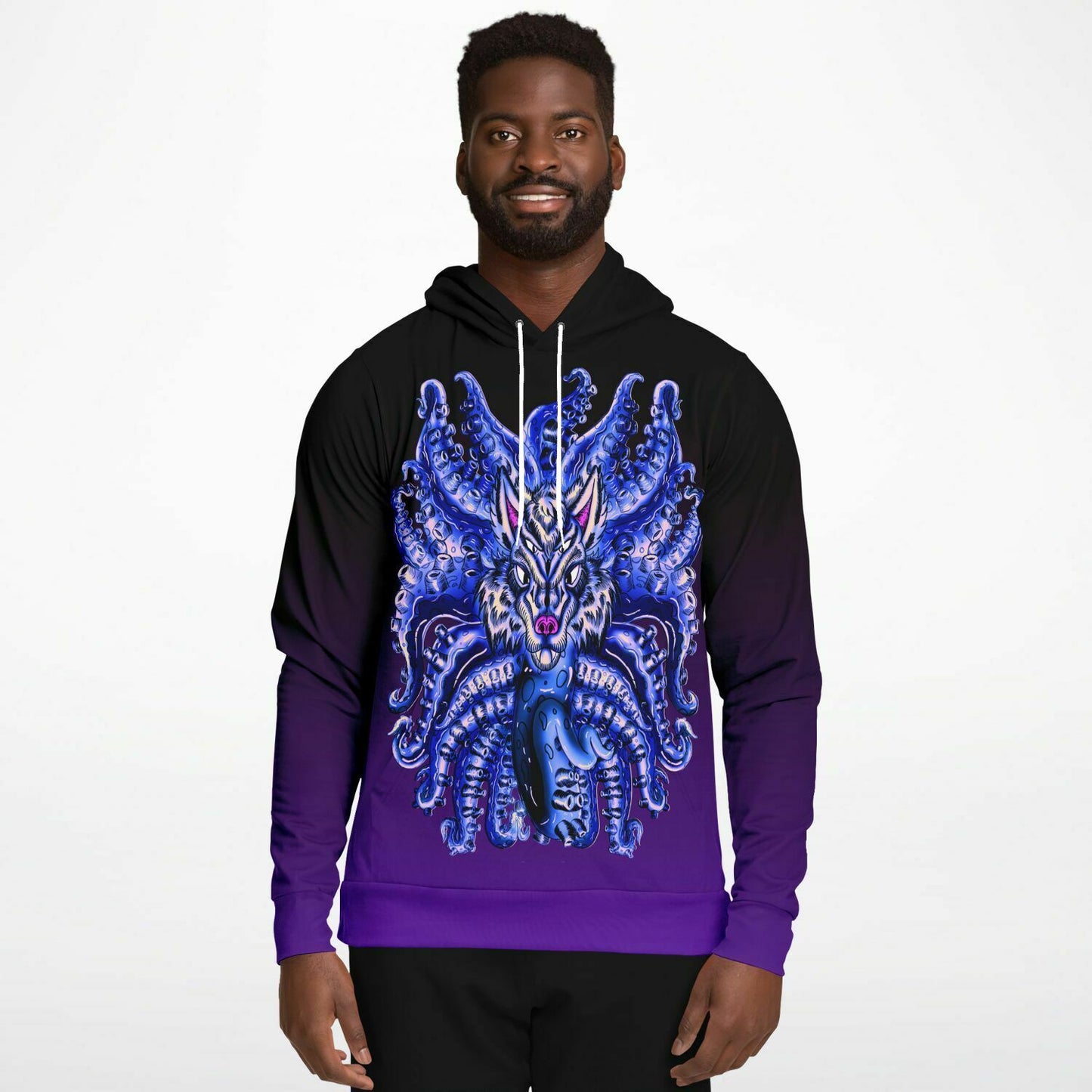 Deep Velvet Blue-Yellow Wolf Tulu Athletic Hoodie